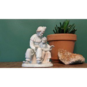 Vintage 1985 Arnart Figurine - Clown Teaching Boy Accordion